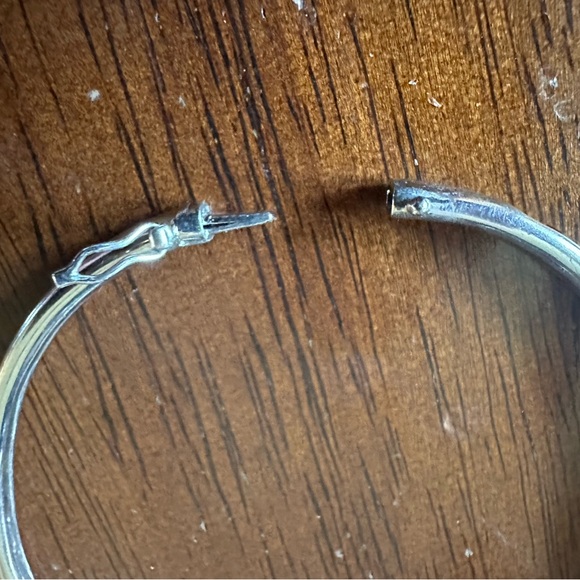 A Sterling Silver Pave Garnet Bangle Bracelet - Picture 5 of 7